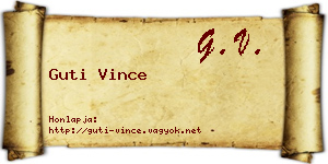Guti Vince névjegykártya